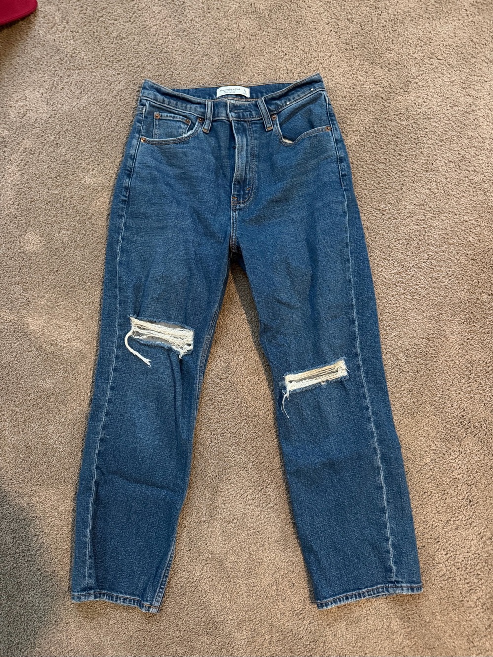 Abercrombie & Fitch Ultra High Rise Ankle Straight Jean Jeans
